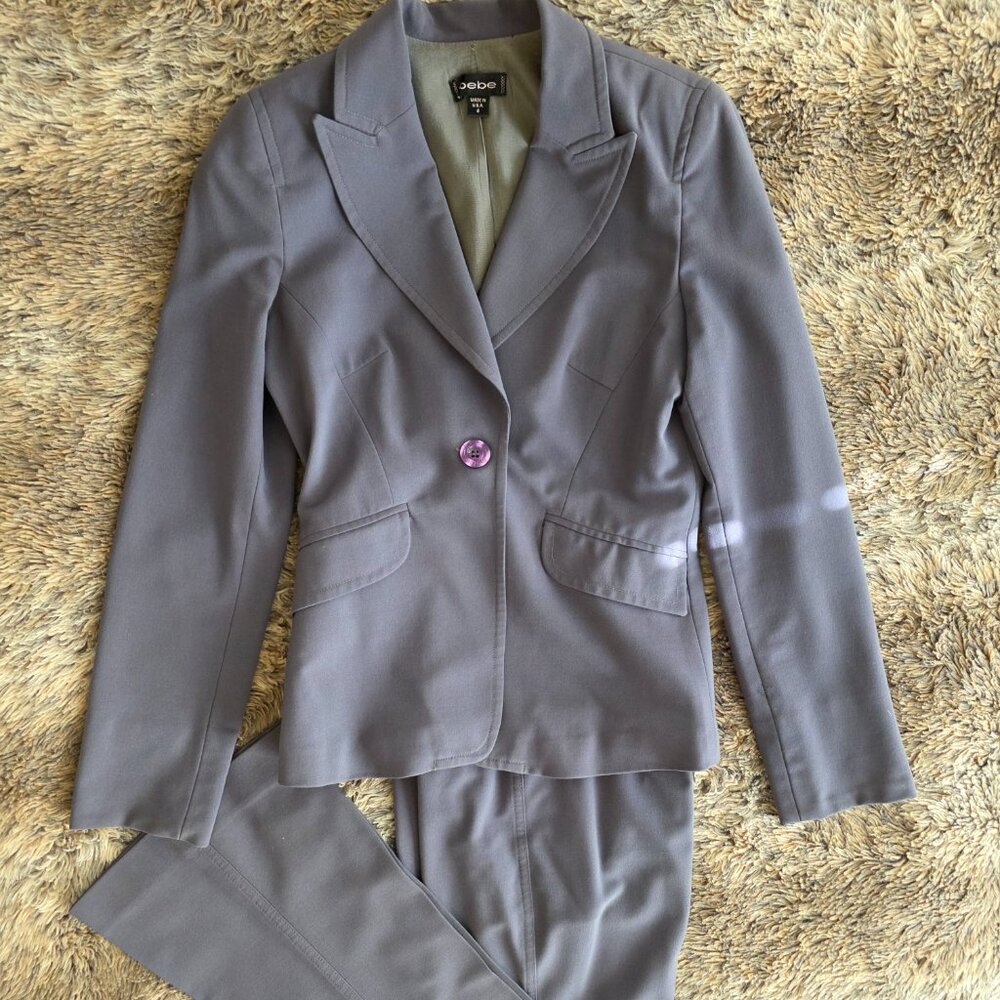 Bebe gray Suit Set with Pants 2 and Jacket 4 - Picture 9 of 9